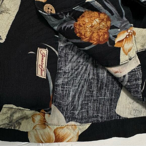 Vintage Men’s Large Silk Hawaiian Button Down Shirt Jamaica Jaxx - Picture 4 of 11